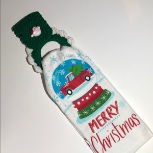 Christmas kitchen towel and oven towel hanger